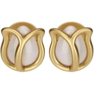 THUN Orecchini pin tulipano bianco smaltato 0,9x0,4x1cm • Parti metalliche: ottone o zama galvanizzato con oro o palladio, titanio. • Altri materiali: vetro, resina, pietre, ABS, poliestere 100% THUN Orecchini pin tulipano bianco smaltato 0,9x0,4x1cm • Parti metalliche: ottone o zama galvanizzato con oro o palladio, titanio. • Altri materiali: vetro, resina, pietre, ABS, poliestere 100%