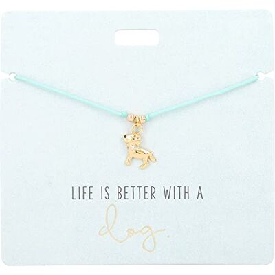 Depesche Bracciale Blu La Vita è Migliore con Un Cane con Ciondolo Dorato e Perla Decorativa, Lunghezza variabile, Ideale Come Idea Regalo Depesche Bracciale Blu La Vita è Migliore con Un Cane con Ciondolo Dorato e Perla Decorativa, Lunghezza variabile, Ideale Come Idea Regalo