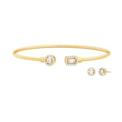 Michael Kors Bracciale rigido aperto da donna in argento sterling o ottone,Oro cibernetico Michael Kors Bracciale rigido aperto da donna in argento sterling o ottone,Oro cibernetico