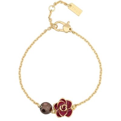 THUN Bracciale con pendente magnolia viola 16-17,5-19 cm • Parti metalliche: ottone o zama galvanizzato con oro o palladio, titanio. • Altri materiali: vetro, resina, pietre, ABS THUN Bracciale con pendente magnolia viola 16-17,5-19 cm • Parti metalliche: ottone o zama galvanizzato con oro o palladio, titanio. • Altri materiali: vetro, resina, pietre, ABS