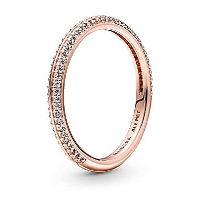 PANDORA ME Anello placcato in oro rosa 14k con pietre di zirconia cubica incolori incastonate a pavè PANDORA ME Anello placcato in oro rosa 14k con pietre di zirconia cubica incolori incastonate a pavè