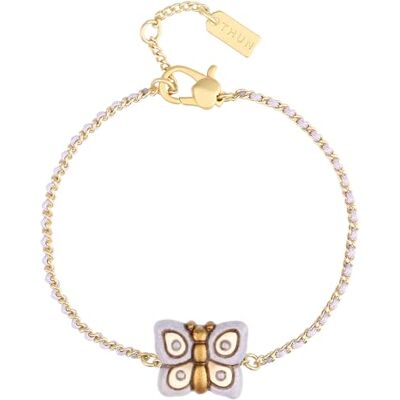 THUN Bracciale catena e tessuto con farfalla THUN Bracciale catena e tessuto con farfalla