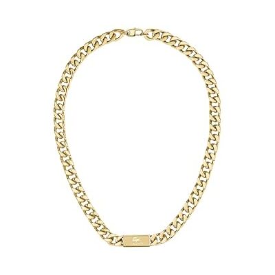 Lacoste Collana a Catena da Uomo Collezione BACKHAND in Oro Giallo con una Placca Incisa Lacoste Collana a Catena da Uomo Collezione BACKHAND in Oro Giallo con una Placca Incisa