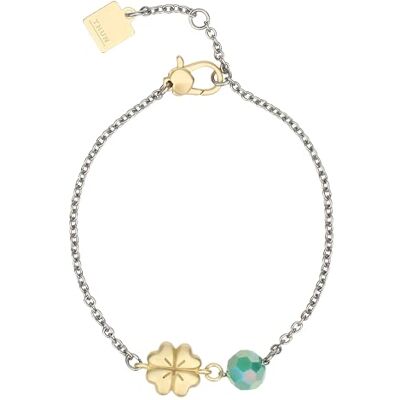 THUN Bracciale con quadrifoglio e perlina metallo, vetro, resina Collezione Dedicato a te 16 + 3 cm THUN Bracciale con quadrifoglio e perlina metallo, vetro, resina Collezione Dedicato a te 16 + 3 cm