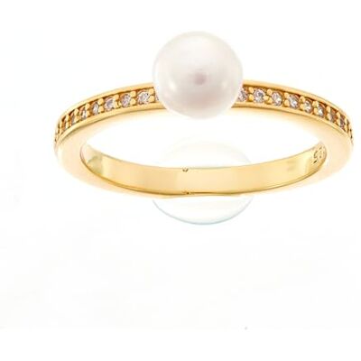 Brilio Silver Anello Elegant Gold Plated Ring with Real Pearl RI055Y Circuit: 56 mm Marca Brilio Silver Anello Elegant Gold Plated Ring with Real Pearl RI055Y Circuit: 56 mm Marca