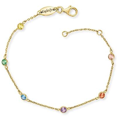 Engelsrufer Bracciale da donna in argento sterling con 6 zirconi – chiusura a moschettone – regolabile in due lunghezze – senza nichel, 17 cm, Argento sterling, Nessuna pietra preziosa Engelsrufer Bracciale da donna in argento sterling con 6 zirconi – chiusura a moschettone – regolabile in due lunghezze – senza nichel, 17 cm, Argento sterling, Nessuna pietra preziosa