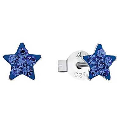 amor Orecchini a perno in Argento 925 per bambina, con vetro di cristallo, 0,6 cm, Argento, stella, Fornito in confezione regalo per gioielli amor Orecchini a perno in Argento 925 per bambina, con vetro di cristallo, 0,6 cm, Argento, stella, Fornito in confezione regalo per gioielli