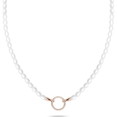 Tamaris Necklace – Collana per charm in acciaio inox – IP oro rosa – Collana di perle di vetro regolabile fino a 45 cm – Impermeabile e delicato sulla pelle Tamaris Necklace – Collana per charm in acciaio inox – IP oro rosa – Collana di perle di vetro regolabile fino a 45 cm – Impermeabile e delicato sulla pelle