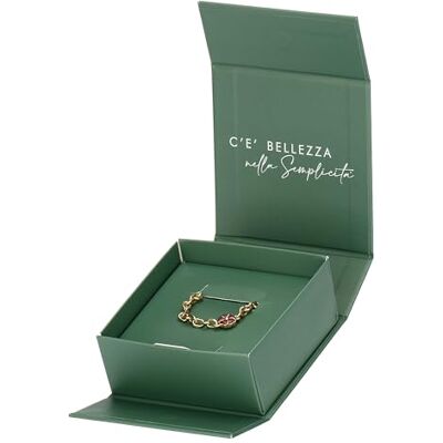 THUN Collana con primule, ottone e bronzo galvanizzato, 55 cm, collezione Dedicato a Te THUN Collana con primule, ottone e bronzo galvanizzato, 55 cm, collezione Dedicato a Te