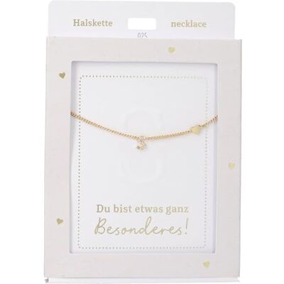 Depesche Collana da donna con ciondolo a forma di cuore, argento o oro, regolabile in 42-47 cm, in diverse varianti con simboli, lettere o segno zodiacale, Filigran, Acciaio inossidabile, Nessuna Depesche Collana da donna con ciondolo a forma di cuore, argento o oro, regolabile in 42-47 cm, in diverse varianti con simboli, lettere o segno zodiacale, Filigran, Acciaio inossidabile, Nessuna