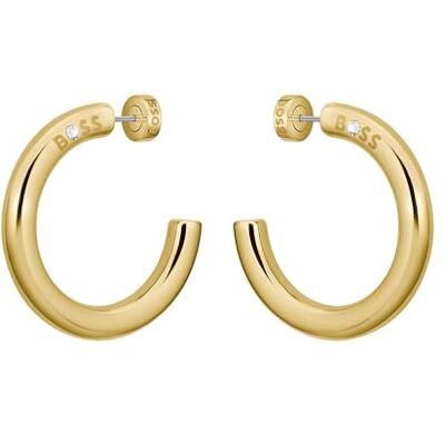 Boss Jewelry Collana a Catena, Bracciale a Catena e Orecchini a Cerchio da Donna Collezione LIVE STATEMENT in Acciaio inossidabile color Oro Giallo Boss Jewelry Collana a Catena, Bracciale a Catena e Orecchini a Cerchio da Donna Collezione LIVE STATEMENT in Acciaio inossidabile color Oro Giallo