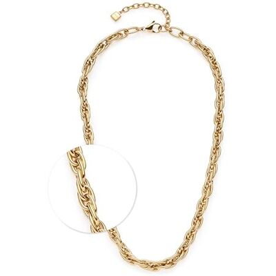 JEWELS BY LEONARDO Collana Sina, Gioiello per Collo in Acciaio Inox Dorato, Intrecciato, a Catena, Lunghezza 45-50 cm, Regalo per Donne, JEWELS BY LEONARDO Collana Sina, Gioiello per Collo in Acciaio Inox Dorato, Intrecciato, a Catena, Lunghezza 45-50 cm, Regalo per Donne,