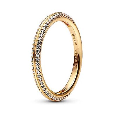 PANDORA ME Anello placcato in oro 14k con pietre di zirconia cubica incolori PANDORA ME Anello placcato in oro 14k con pietre di zirconia cubica incolori