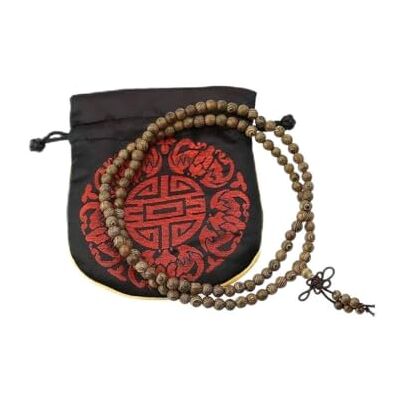 lachineuse Bracciale Mala Buddista – 108 Perle in Palissandro – con Pochette in Raso lachineuse Bracciale Mala Buddista – 108 Perle in Palissandro – con Pochette in Raso