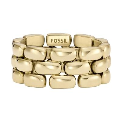 Fossil Anelli a fascia da donna in acciaio inossidabile, Oro giallo, 9 Fossil Anelli a fascia da donna in acciaio inossidabile, Oro giallo, 9