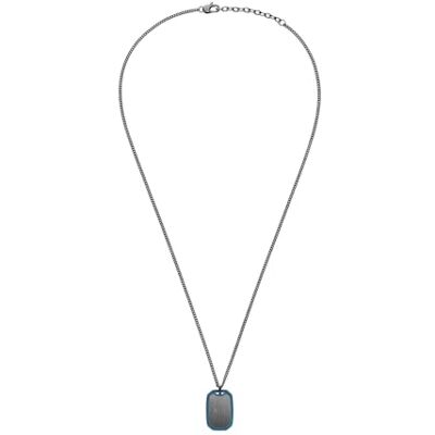 Armani Collana da uomo in acciaio inossidabile color canna di fucile, Armani Collana da uomo in acciaio inossidabile color canna di fucile,