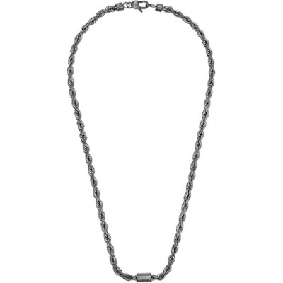 Armani Collana da uomo in acciaio inossidabile con chiusura a moschettone Armani Collana da uomo in acciaio inossidabile con chiusura a moschettone