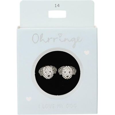 Depesche Orecchini a perno in argento, con motivo di cani e pietre glitterate, piccolo regalo Depesche Orecchini a perno in argento, con motivo di cani e pietre glitterate, piccolo regalo