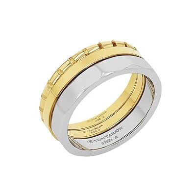 TOM TAILOR Anello da Donna in Acciaio inox Placcato Oro/Dorato Design Triplo Bicolore TT-R0025 TOM TAILOR Anello da Donna in Acciaio inox Placcato Oro/Dorato Design Triplo Bicolore TT-R0025