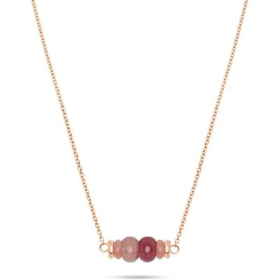 Tamaris Necklace – Collana con pietre naturali colorate in acciaio inox – IP oro rosa – catena rolò regolabile fino a 45 cm – impermeabile e delicato sulla pelle Tamaris Necklace – Collana con pietre naturali colorate in acciaio inox – IP oro rosa – catena rolò regolabile fino a 45 cm – impermeabile e delicato sulla pelle