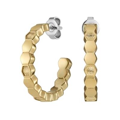 Burton Cerchio da Donna Collezione PETITE HONEYCOMB in Oro Giallo con Charm Esagonali Burton Cerchio da Donna Collezione PETITE HONEYCOMB in Oro Giallo con Charm Esagonali