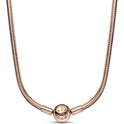 PANDORA Moments Collana con maglia snake placcata in oro rosa 14k PANDORA Moments Collana con maglia snake placcata in oro rosa 14k