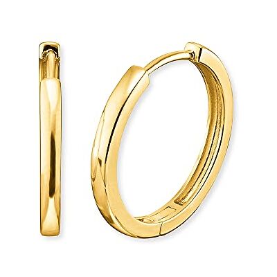 Engelsrufer Orecchini a cerchio Lisa in argento sterling placcato oro, chiusura a clip, senza nichel, 24 mm, Ø24 mm, Argento sterling, Nessuna pietra preziosa Engelsrufer Orecchini a cerchio Lisa in argento sterling placcato oro, chiusura a clip, senza nichel, 24 mm, Ø24 mm, Argento sterling, Nessuna pietra preziosa