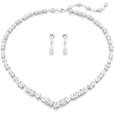Swarovski Set Mesmera, Taglio misto, Bianco, Placcato rodio Swarovski Set Mesmera, Taglio misto, Bianco, Placcato rodio