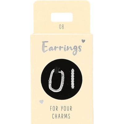 Depesche Orecchini creoli di Forma Ovale, con Pietre Bianche, placcati in Argento, Ideali Come Piccolo Regalo Depesche Orecchini creoli di Forma Ovale, con Pietre Bianche, placcati in Argento, Ideali Come Piccolo Regalo
