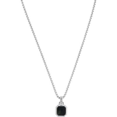 Joop! Collana da uomo con catena e ciondolo in acciaio inox, con pietra lineare, 55+5 cm, nera, in confezione regalo, , Linea Pietra Joop! Collana da uomo con catena e ciondolo in acciaio inox, con pietra lineare, 55+5 cm, nera, in confezione regalo, , Linea Pietra