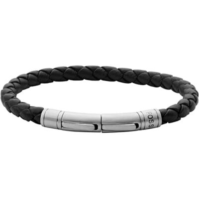 Fossil Bracciale da uomo in pelle o acciaio inossidabile con chiusura regolabile Fossil Bracciale da uomo in pelle o acciaio inossidabile con chiusura regolabile