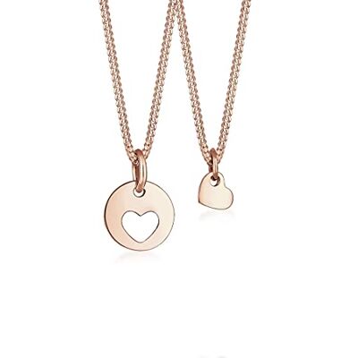 Elli Collana Donna Set Cuore Tagliato Madre Bambino in Argento Sterling 925 Elli Collana Donna Set Cuore Tagliato Madre Bambino in Argento Sterling 925