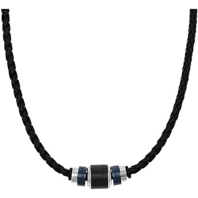 TOM TAILOR Collana da Uomo in Acciaio inox Nero Grigio Ciondolo ad Elementi Metallici TT-N0005 TOM TAILOR Collana da Uomo in Acciaio inox Nero Grigio Ciondolo ad Elementi Metallici TT-N0005