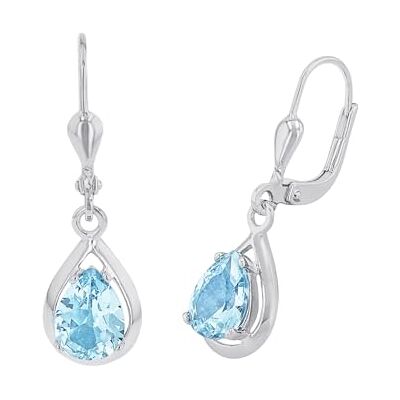 amor Orecchini da donna in argento Sterling 925, con acquamarina, 2,5 cm, in confezione regalo, Onesize, Argento sterling, Acquamarina sintetica. amor Orecchini da donna in argento Sterling 925, con acquamarina, 2,5 cm, in confezione regalo, Onesize, Argento sterling, Acquamarina sintetica.