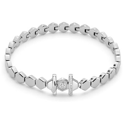 Burton Braccialetto da Donna Collezione PETITE HONEYCOMB in Acciaio Inossidabile con Charm Esagonali Burton Braccialetto da Donna Collezione PETITE HONEYCOMB in Acciaio Inossidabile con Charm Esagonali