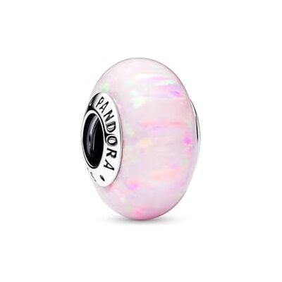 PANDORA Ciondolo Moments in argento Sterling con opale rosa creato in laboratorio PANDORA Ciondolo Moments in argento Sterling con opale rosa creato in laboratorio