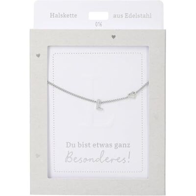 Depesche Collana da donna con ciondolo a forma di cuore, argento o oro, regolabile in 42-47 cm, in diverse varianti con simboli, lettere o segno zodiacale, Filigran, Acciaio inossidabile, Nessuna Depesche Collana da donna con ciondolo a forma di cuore, argento o oro, regolabile in 42-47 cm, in diverse varianti con simboli, lettere o segno zodiacale, Filigran, Acciaio inossidabile, Nessuna