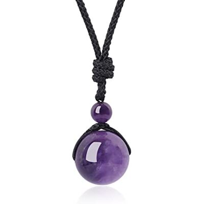 COAI Collana da Uomo e da Donna con Pendente Sfera in Pietre Dure Semi Preziose, Collana Regolabile Unisex Bilanciamento Reiki con Ciondolo in Pietra Naturale COAI Collana da Uomo e da Donna con Pendente Sfera in Pietre Dure Semi Preziose, Collana Regolabile Unisex Bilanciamento Reiki con Ciondolo in Pietra Naturale