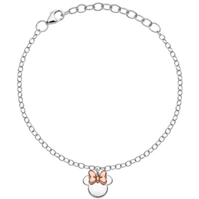 Disney Bracciale Bambine con Minnie Mouse in Argento 925 e Zirconi, Lunghezza 13-18cm, Gioielli Disney Bracciale Bambine con Minnie Mouse in Argento 925 e Zirconi, Lunghezza 13-18cm, Gioielli