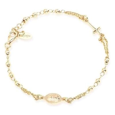 Amen. Bracciale Fatima, (P) Rosary, Polsseira Gold PVD 18+2 cm (CONTAS DOURATI 2,5 mm), Prata 925 (3,50 GR) Marca Amen. Bracciale Fatima, (P) Rosary, Polsseira Gold PVD 18+2 cm (CONTAS DOURATI 2,5 mm), Prata 925 (3,50 GR) Marca