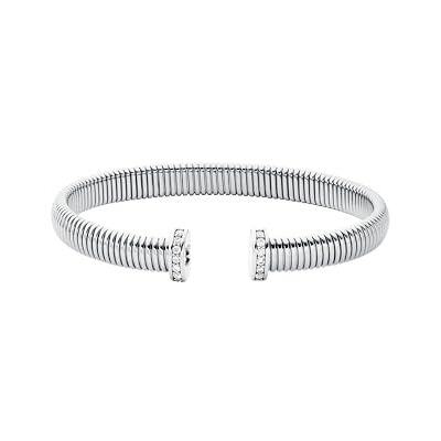 Michael Kors Bracciale rigido aperto da donna in argento sterling o ottone,Argento ardesia Michael Kors Bracciale rigido aperto da donna in argento sterling o ottone,Argento ardesia