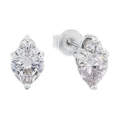 amor Orecchini a perno in Argento 925 da Donna, con zirconi sintetici, 1 cm, Argento, cuore, Fornito in confezione regalo per gioielli amor Orecchini a perno in Argento 925 da Donna, con zirconi sintetici, 1 cm, Argento, cuore, Fornito in confezione regalo per gioielli