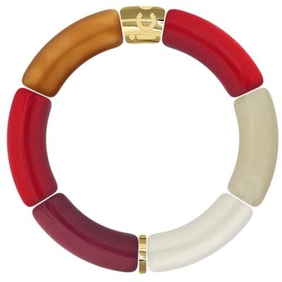ICE Jewellery Bracciale Bella Red Flame Bracciale da donna alla moda rosso, bianco e arancione (), Taglia unica, Acrilico, acrilico ICE Jewellery Bracciale Bella Red Flame Bracciale da donna alla moda rosso, bianco e arancione (), Taglia unica, Acrilico, acrilico