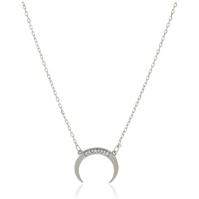 Beneto Collana Minimalist Silver Crescent Necklace AGS650 / 47 Marca, Estándar, Metallo Non prezioso, Nessuna Pietra preziosa Beneto Collana Minimalist Silver Crescent Necklace AGS650 / 47 Marca, Estándar, Metallo Non prezioso, Nessuna Pietra preziosa