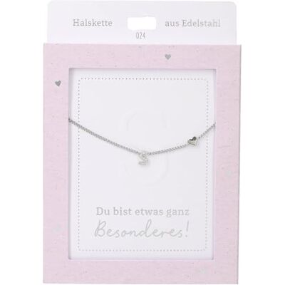 Depesche Collana da donna con ciondolo a forma di cuore, argento o oro, regolabile in 42-47 cm, in diverse varianti con simboli, lettere o segno zodiacale, Filigran, Acciaio inossidabile, Nessuna Depesche Collana da donna con ciondolo a forma di cuore, argento o oro, regolabile in 42-47 cm, in diverse varianti con simboli, lettere o segno zodiacale, Filigran, Acciaio inossidabile, Nessuna