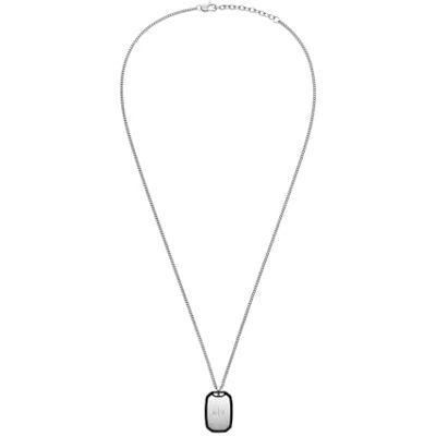 Armani Collana da uomo in acciaio inossidabile color argento, Armani Collana da uomo in acciaio inossidabile color argento,