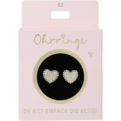 Depesche Orecchini a perno in oro con cuore e brillantini, idea regalo Depesche Orecchini a perno in oro con cuore e brillantini, idea regalo