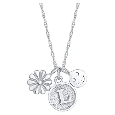 Elli Halskette Damen Blume Flower Smiley Disc Anhnger Buchstabe L in 925 Sterling Silber Elli Halskette Damen Blume Flower Smiley Disc Anhnger Buchstabe L in 925 Sterling Silber