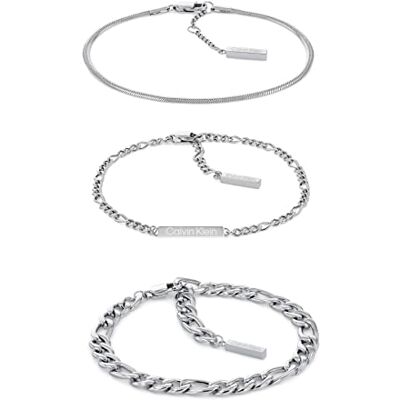 Calvin Klein Set di 3 Braccialetti da Donna Collezione LINKED in Acciaio Inossidabile Calvin Klein Set di 3 Braccialetti da Donna Collezione LINKED in Acciaio Inossidabile