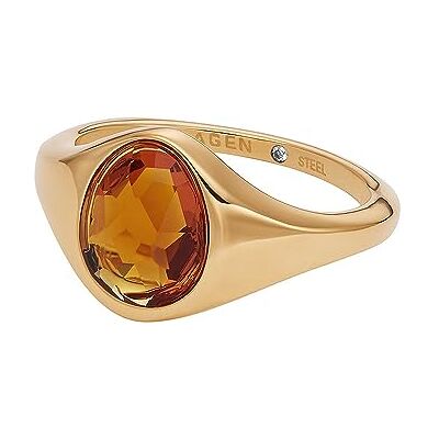 Skagen Sea Glass Anello da donna in vetro color miele, SKJ1740710, Oro (Gold), 8 Skagen Sea Glass Anello da donna in vetro color miele, SKJ1740710, Oro (Gold), 8